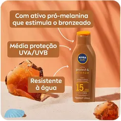 PROTETOR SOLAR NIVEA SUN PROTECT E BRONZE FPS15 200ML