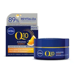 CREME HIDRATANTE FACIAL NIVEA Q10 ANTISSINAIS NOITE ENERGY 50G