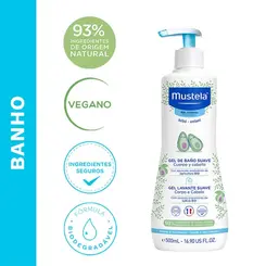 MUSTELA GEL LAVANTE SUAVE - SABONETE LIQUIDO CORPO E CABELO INFANTIL 500ML