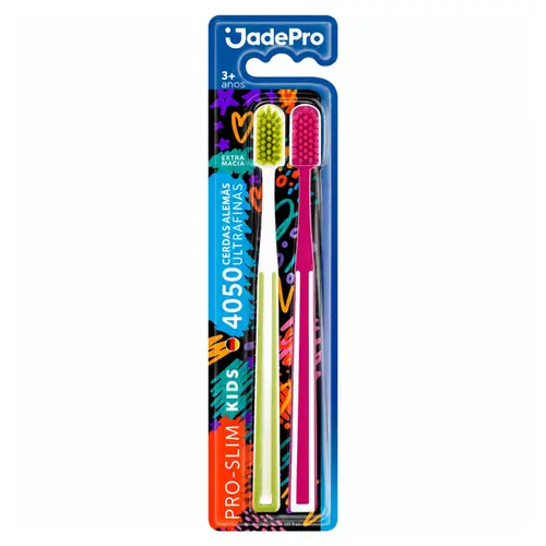 ESCOVA DE DENTE JADEPRO 362 PRO SLIM KIDS EXTRA MACIA COM 2 UNIDADES