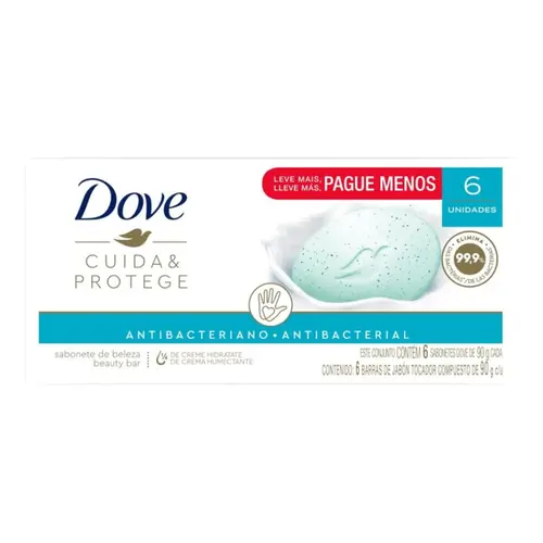 KIT SABONETE DOVE CUIDA E PROTEGE 6 UNIDADES  90G