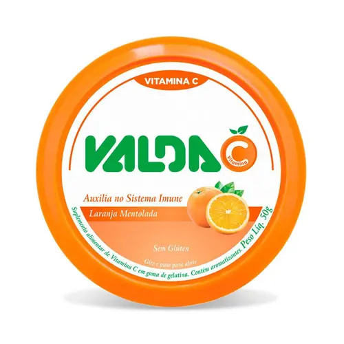 VALDA PASTILHAS LARANJA MENTOLADA LATA 50G
