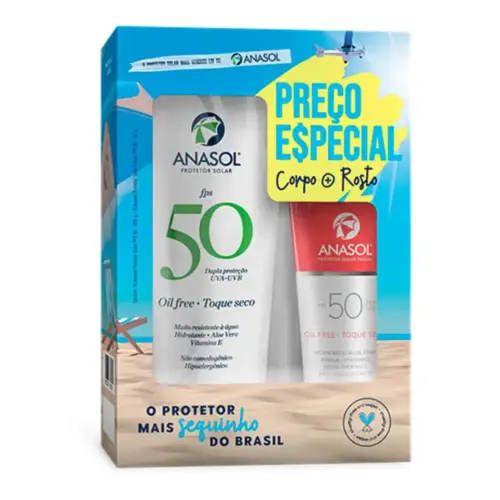 KIT ANASOL PROTETOR SOLAR 200G + FACIAL 60G FPS50
