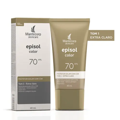 MANTECORP EPISOL PROTETOR SOLAR FACIAL COLOR FPS70 TOM 1 EXTRA CLARO 40 ML