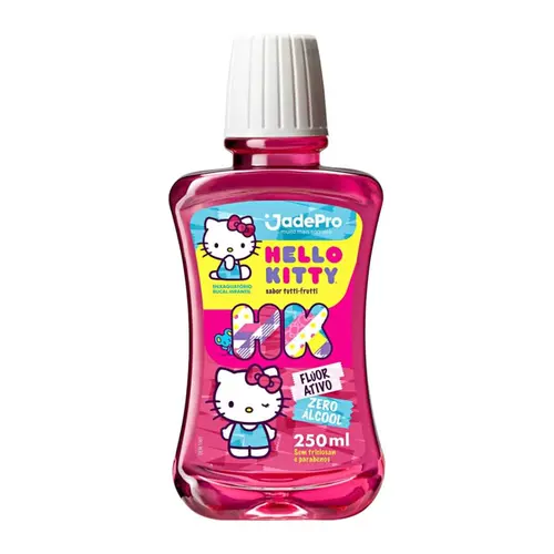 ENXAGUANTE BUCAL JADEPRO HELLO KITTY TUTTI FRUTTI ZERO ALCOOL 250ML