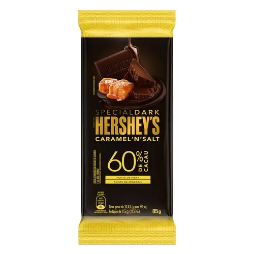 BARRA DE CHOCOLATE HERSHEYS SPECIAL DARK CARAMELO SALGADO 60% 85G