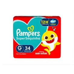 FRALDA PAMPERS SUPERSEQUINHA G 34 UNIDADES