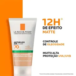 PROTETOR SOLAR FACIAL FPS70 LA ROCHE POSAY ANTHELIOS AIRLICIUM ANTIOLEOSIDADE COR 2.0 40G