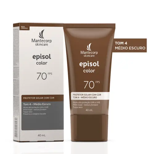 MANTECORP EPISOL PROTETOR SOLAR FACIAL COLOR FPS70 TOM 4 MEDIO ESCURO 40ML