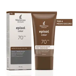MANTECORP EPISOL PROTETOR SOLAR FACIAL COLOR FPS70 TOM 4 MEDIO ESCURO 40ML