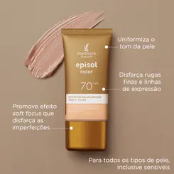 MANTECORP EPISOL PROTETOR SOLAR FACIAL COLOR FPS 70 TOM 2 CLARO 40ML