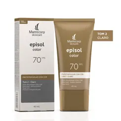 MANTECORP EPISOL PROTETOR SOLAR FACIAL COLOR FPS 70 TOM 2 CLARO 40ML