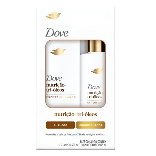 KIT DOVE NUTRIÇÃO + TRI-OLEOS SHAMPOO 350ML + CONDICIONADOR 175ML