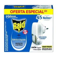 REPELENTE ELETRICO RAID 1 APARELHO + REFIL 32,9ML