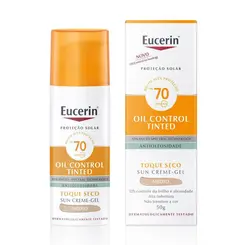 PROTETOR SOLAR FACIAL EUCERIN OIL CONTROL ANTIOLEOSIDADE COR MEDIO FPS70 50G