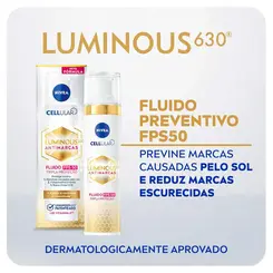 CREME HIDRATANTE FACIAL CLAREADOR NIVEA CELLULAR LUMINOUS 630 FPS50 40 ML