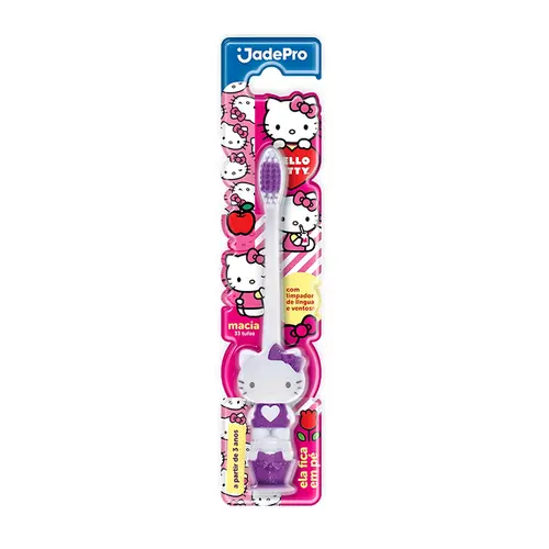 ESCOVA DE DENTE JADEPRO HELLO KITTY MACIA COM VENTOSA
