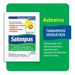 SALONPAS ADESIVO PEQUENO COM 10 UNIDADES