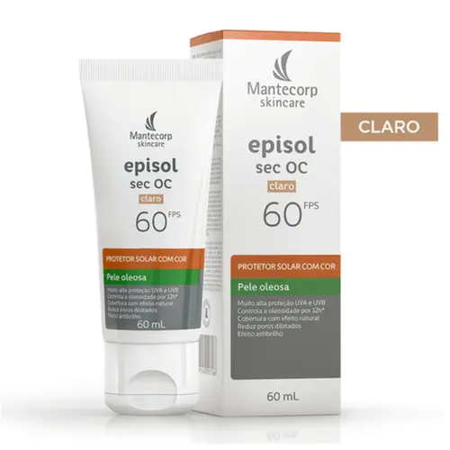MANTECORP EPISOL PROTETOR SOLAR SEC OC FPS60 COR CLARA 60ML