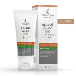 MANTECORP EPISOL PROTETOR SOLAR SEC OC FPS60 COR CLARA 60ML