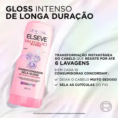 KIT ELSEVE GLYCOLIC GLOSS SHAMPOO 375ML + CONDICIONADOR 170ML – BRILHO E RECONSTRUÇAO