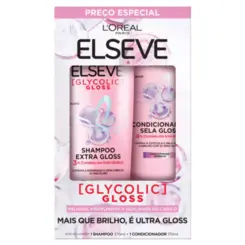 KIT ELSEVE GLYCOLIC GLOSS SHAMPOO 375ML + CONDICIONADOR 170ML – BRILHO E RECONSTRUÇAO