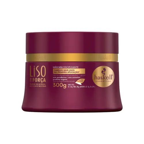 MASCARA DE TRATAMENTO HASKELL LISO COM FORÇA - CABELOS MAIS LISOS 300G