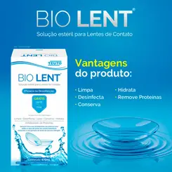 KIT BIO LENT SOLUÇÃO PARA LENTES DE CONTATO 350ML + 120ML + UM ESTOJO PARA LENTES