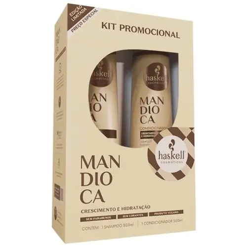 KIT HASKELL MANDIOCA SHAMPOO 500ML + CONDICIONADOR 500ML