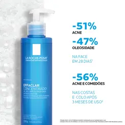 GEL DE LIMPEZA FACIAL CONCENTRADO LA ROCHE POSAY EFFACLAR PARA PELE OLEOSA 300G