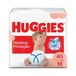FRALDA HUGGIES MAXIMA PROTEÇÃO M 40 UNIDADES