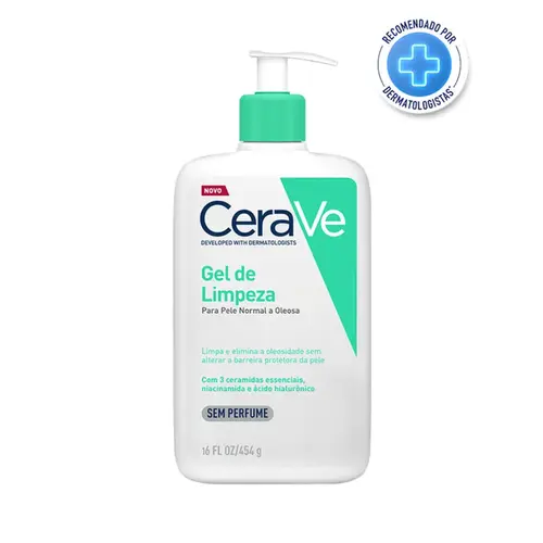 CERAVE GEL DE LIMPEZA FACIAL PARA PELE NORMAL A OLEOSA COM 454G