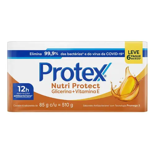 KIT SABONETE EM BARRA PROTEX VITAMINA E 6 UNIDADES 85G