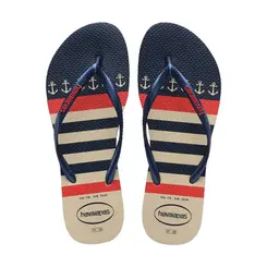 CHINELO HAVAIANAS SLIM NAUTICAL 8009 BEGE/MARINHO TAM/37