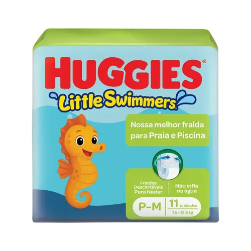 FRALDA HUGGIES LITTLE SWIMMERS PRAIA E PISCINA P/M 11 UNIDADES