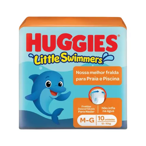 FRALDA HUGGIES LITTLE SWIMMERS PRAIA E PISCINA M/G 10 UNIDADES