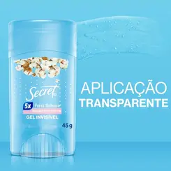 DESODORANTE SECRET STICK EM GEL INVISIBLE COTTON 45G