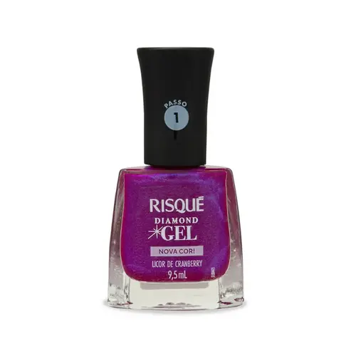 ESMALTE RISQUE DIAMOND GEL METALICO - LICOR DE CRANBERRY 9,5ML