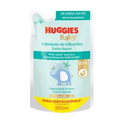 SABONETE DE GLICERINA LIQUIDO HUGGIES INFANTIL EXTRA SUAVE REFIL 200ML
