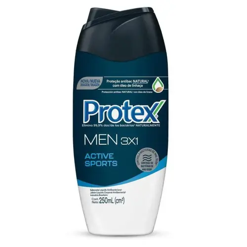 SABONETE LÍQUIDO PROTEX MEN 3 EM 1 ACTIVE SPORTS 250ML