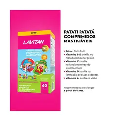 LAVITAN KIDS POLIVITAMÍNICO INFANTIL TUTTI-FRUTTI COM 60 COMPRIMIDOS